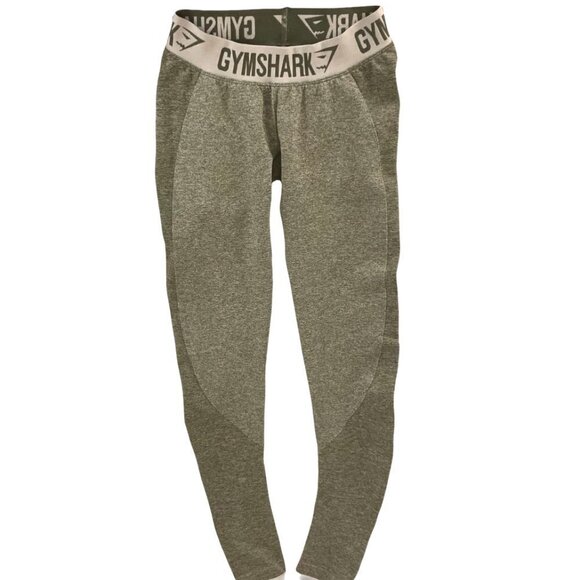 GymShark Flex Contour Low Rise Leggings Green Khaki & Sand - Picture 5 of 14